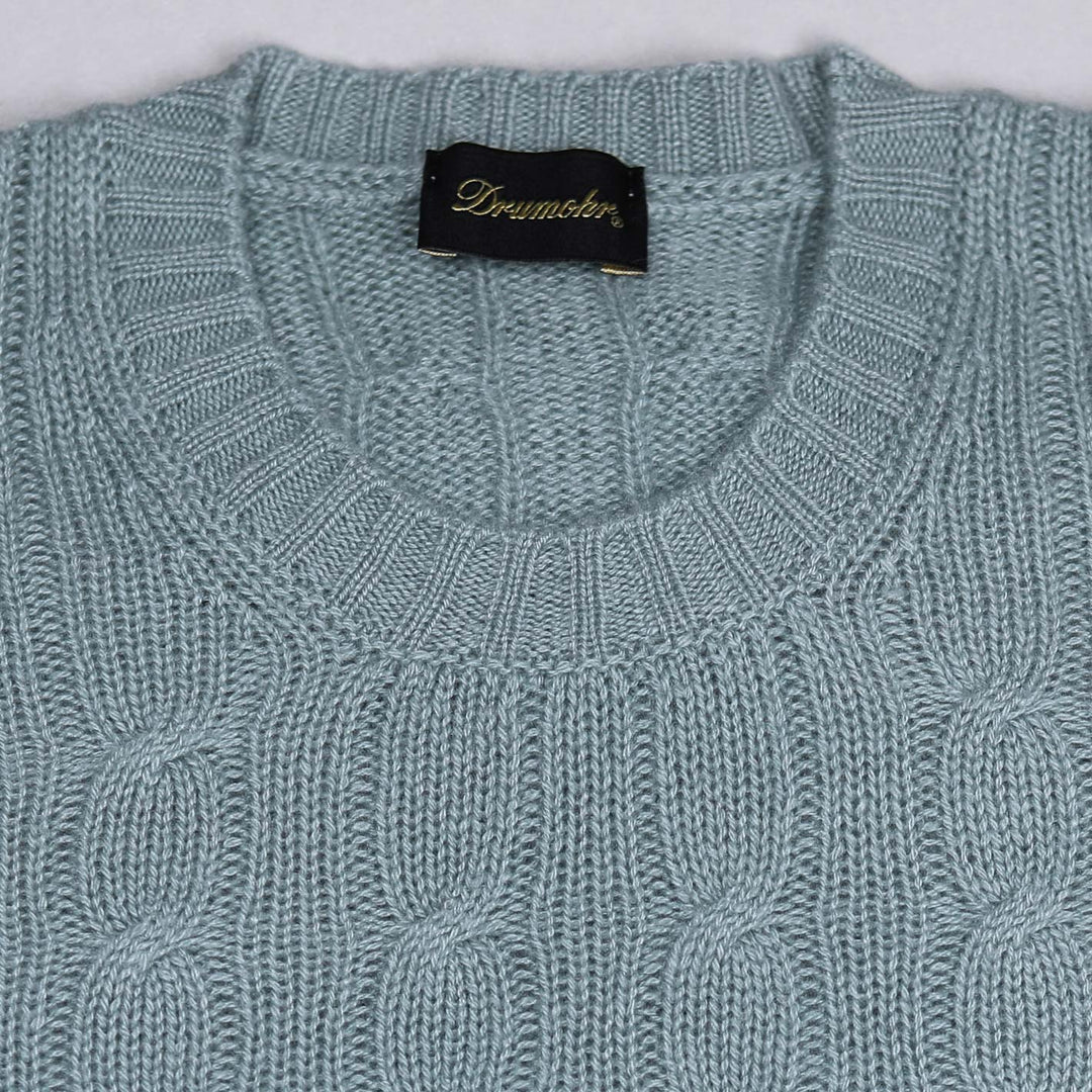 Jade Green Cashmere Cable Knitted Sweater