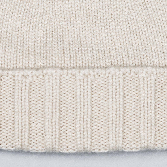 Light Beige Ribbed Cashmere Beanie