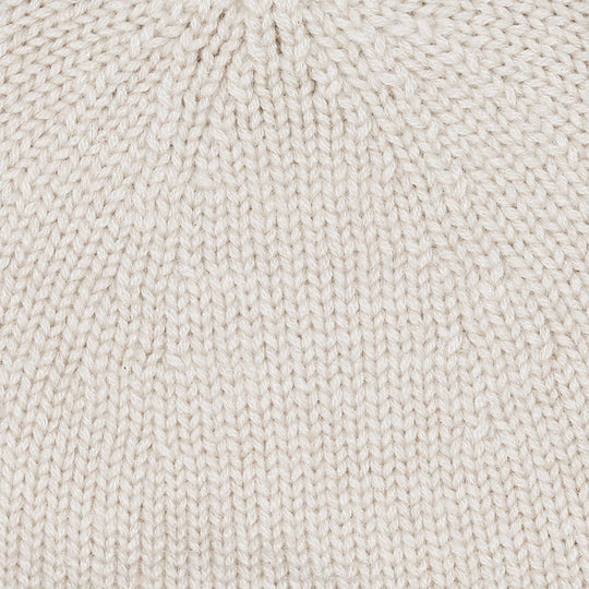 Light Beige Ribbed Cashmere Beanie