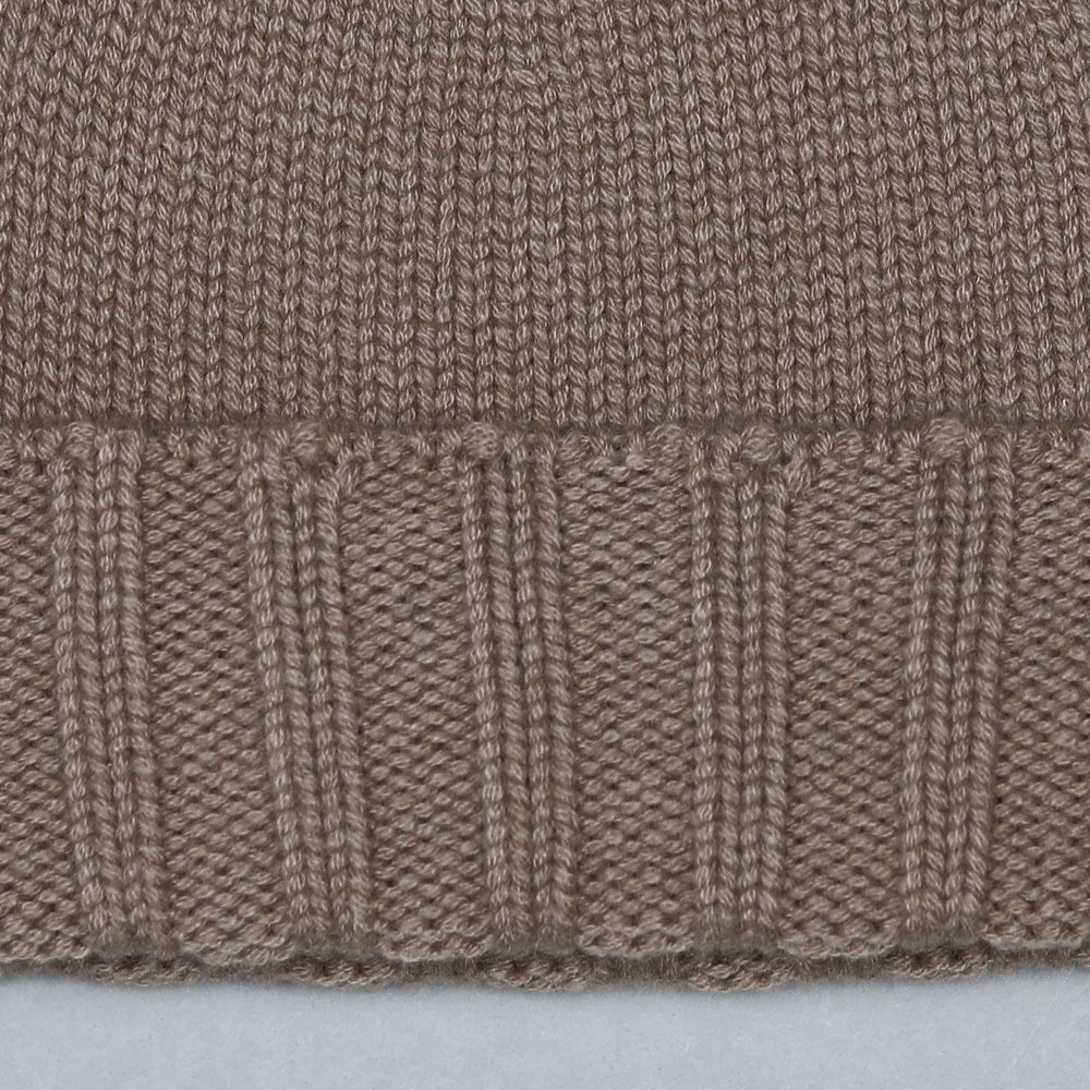 Light Brown Ribbed Cashmere Beanie