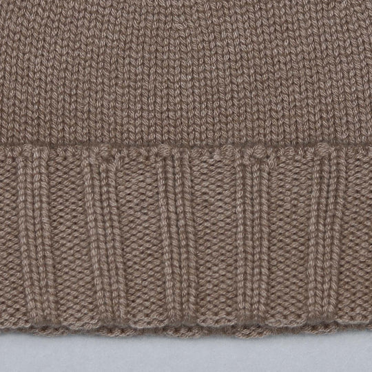 Light Brown Ribbed Cashmere Beanie