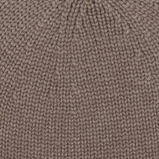 Light Brown Ribbed Cashmere Beanie