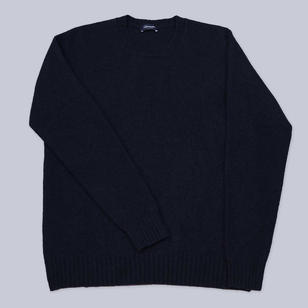 Navy Boiled Lambswool Sweater
