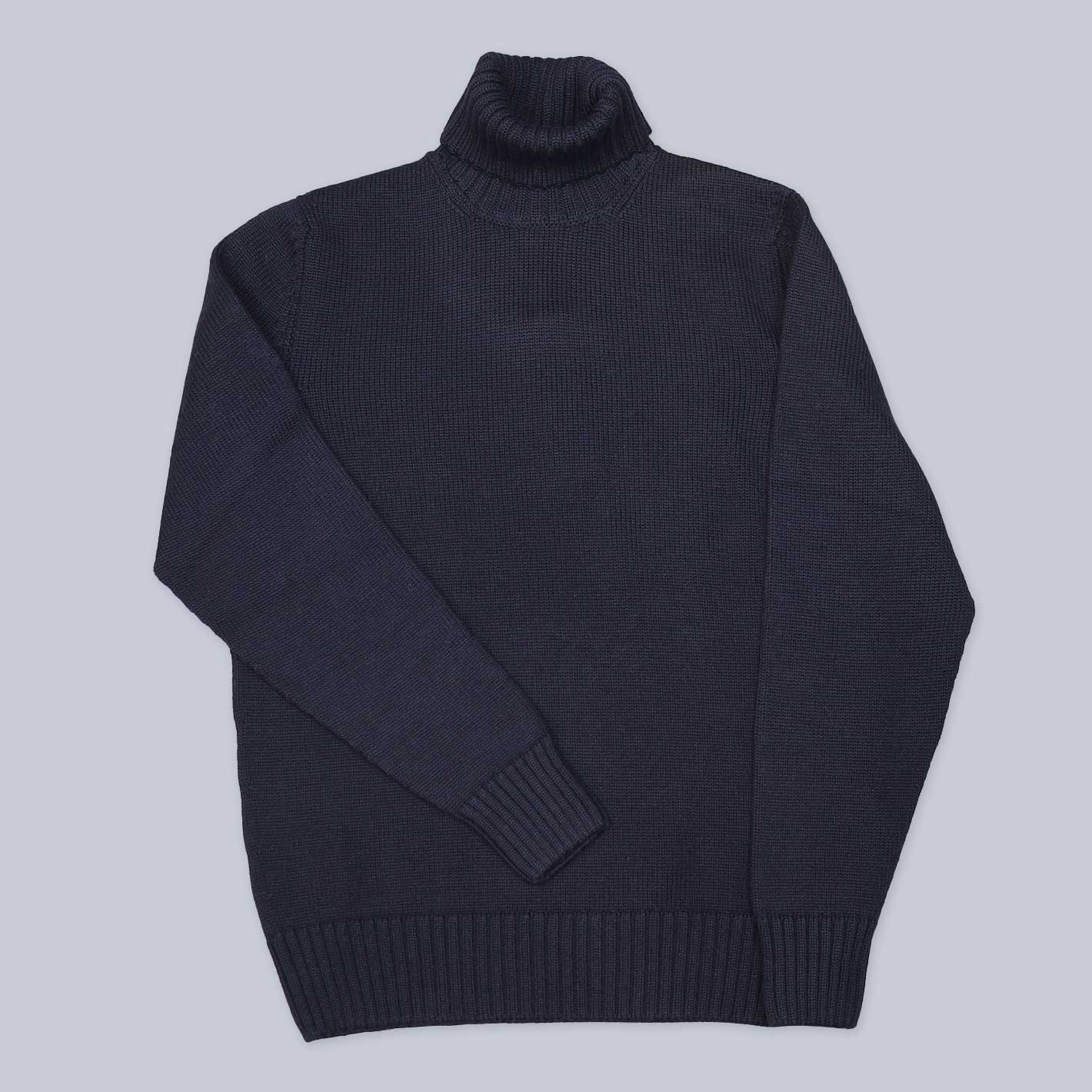 Navy Extra Fine Merino Roll Neck Sweater – Lund & Lund