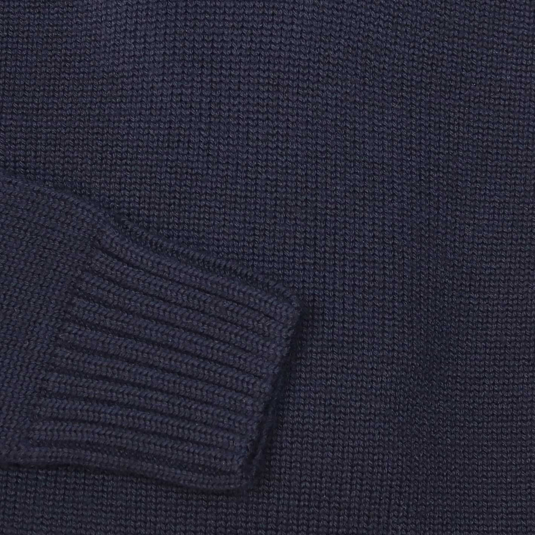 Navy Extra Fine Merino Roll Neck Sweater