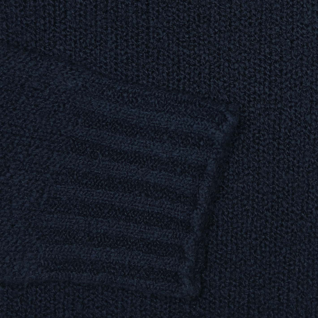 Navy Merino Wool Bouclé Sweater