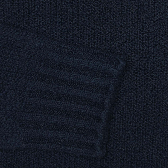 Navy Merino Wool Bouclé Sweater