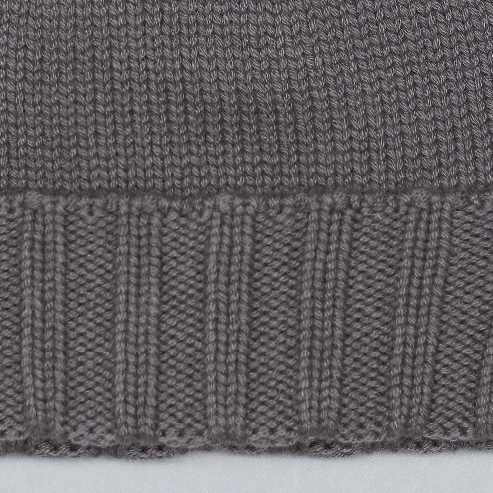 Warm Grey Ribbed Cashmere Beanie