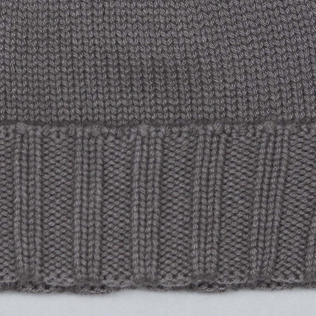 Warm Grey Ribbed Cashmere Beanie