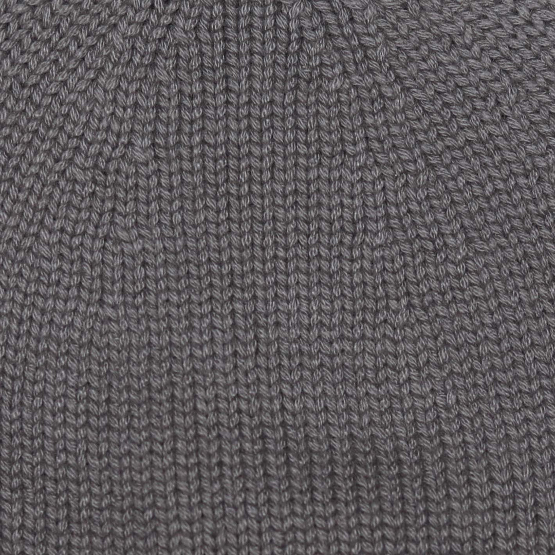 Warm Grey Ribbed Cashmere Beanie