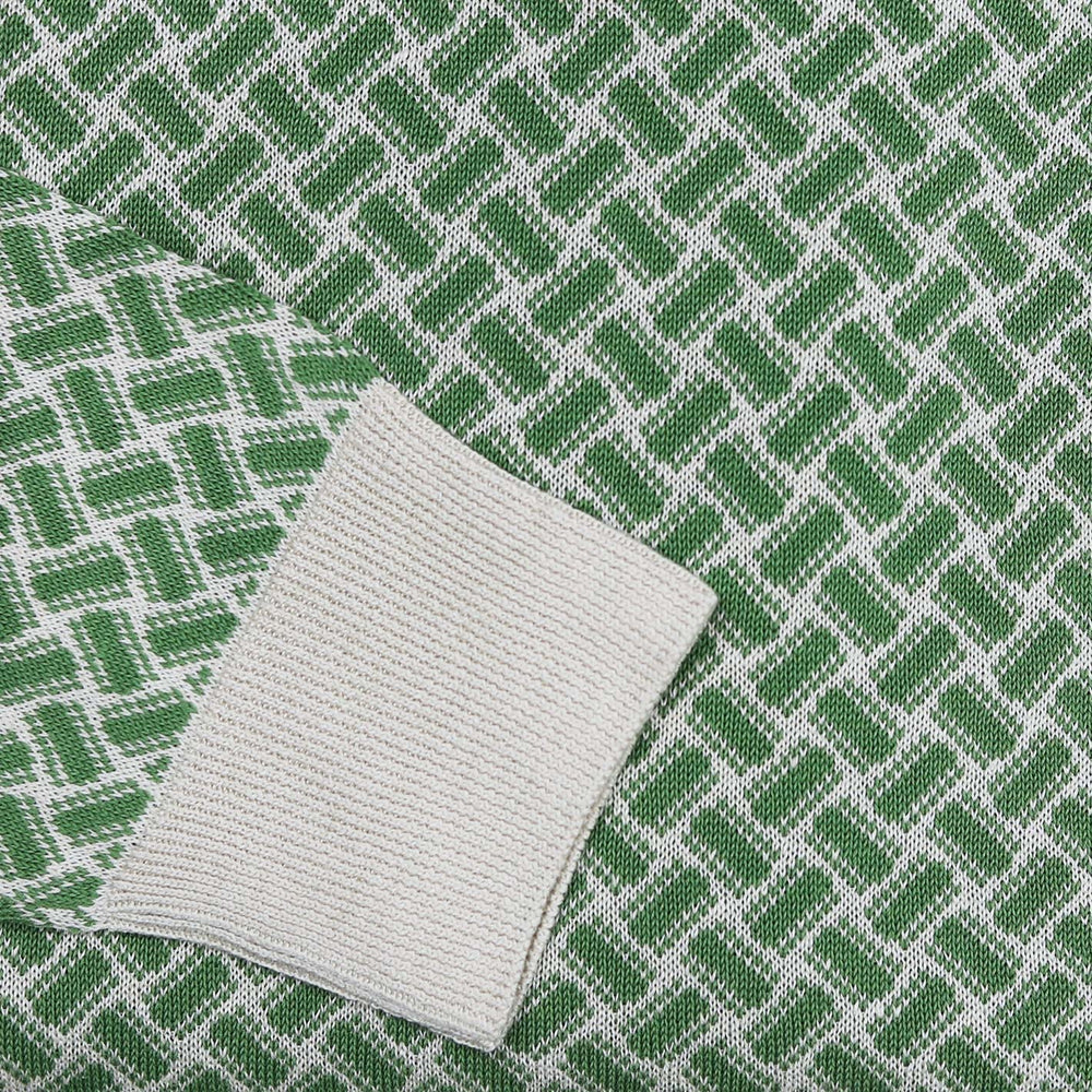 Washed Green Beige Cotton Linen Sweater