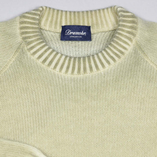 Yellow Garment-dyed Cashmere Crewneck Sweater