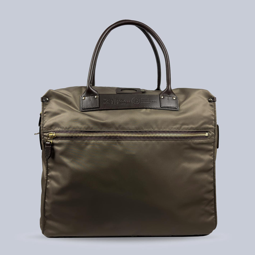 Olive Canvas Leather Large Briefcase