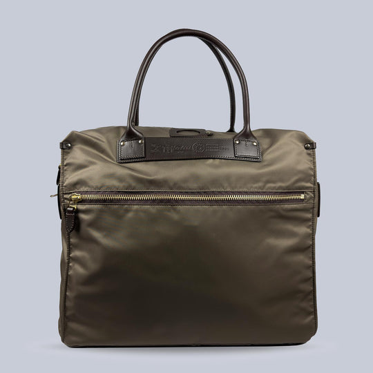 Olive Canvas Leather Large Briefcase