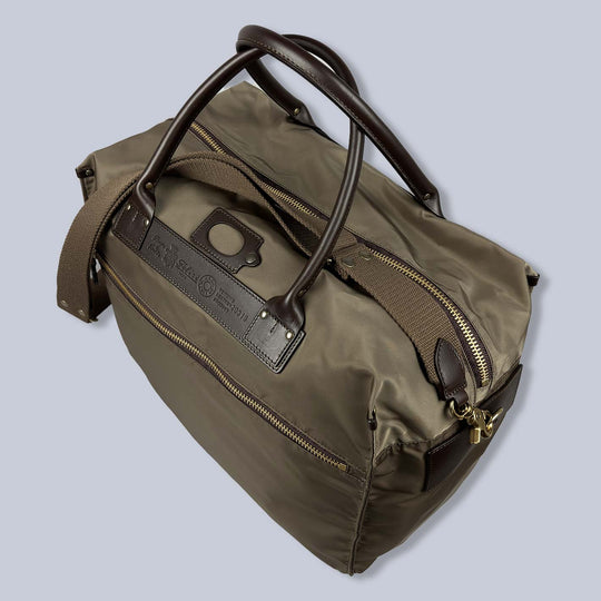 Olive Canvas Leather Weekend Bag