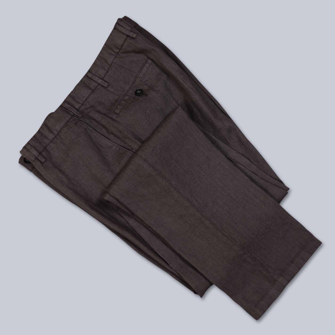 Chocolate Brown Linen Trousers