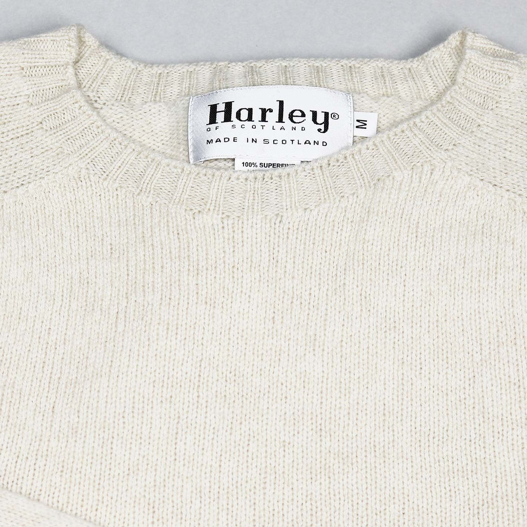 Beige Superfine Lambswool Crewneck Sweater