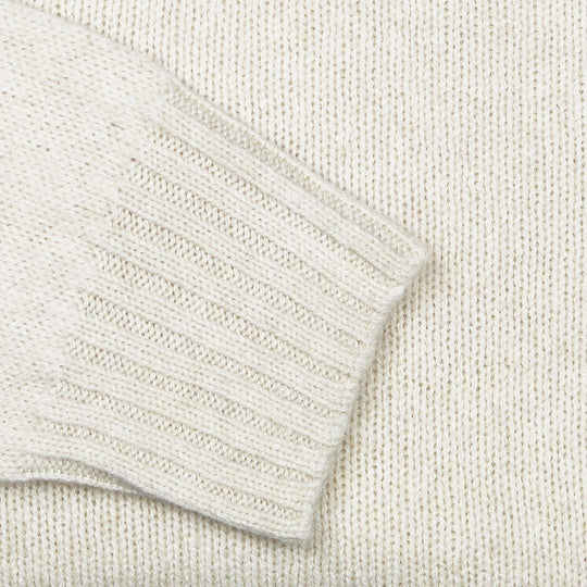 Beige Superfine Lambswool Crewneck Sweater