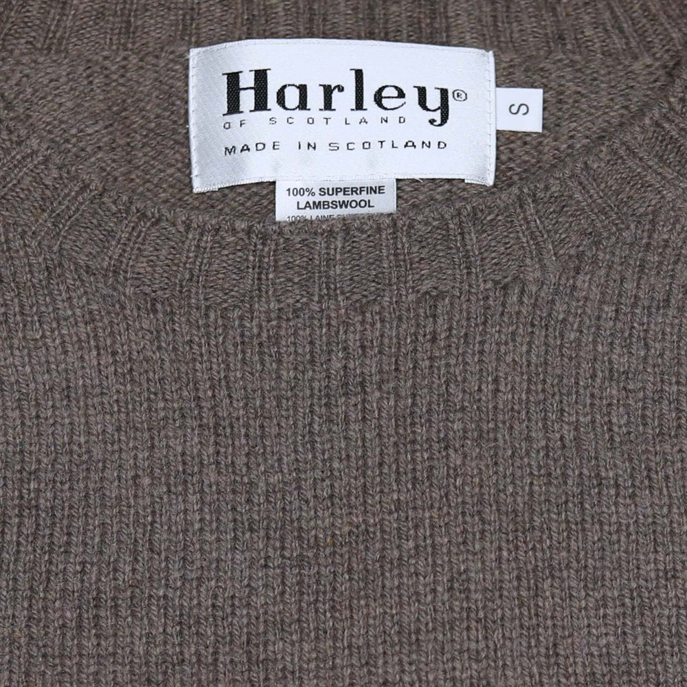 Brown Superfine Lambswool Crewneck Sweater