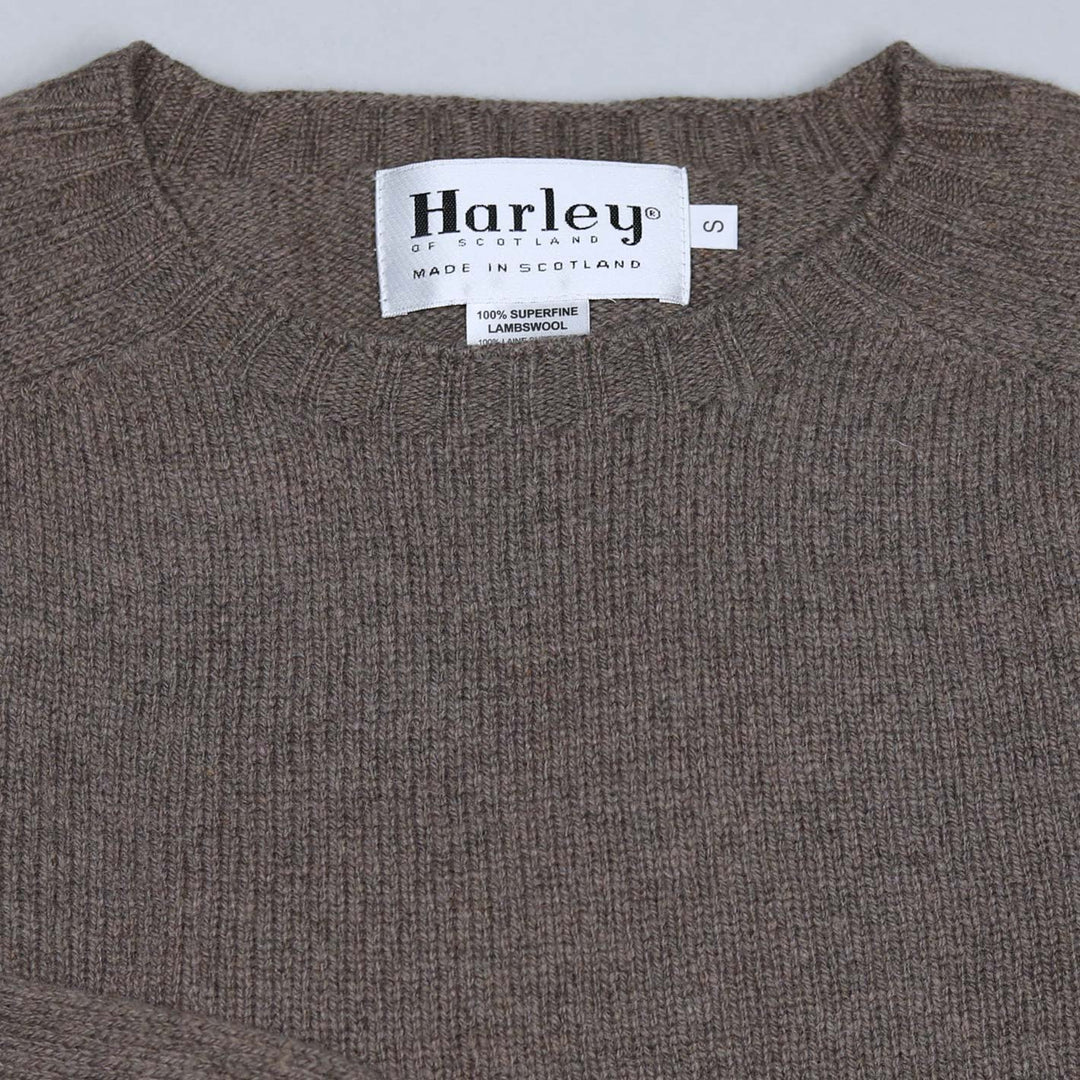 Brown Superfine Lambswool Crewneck Sweater