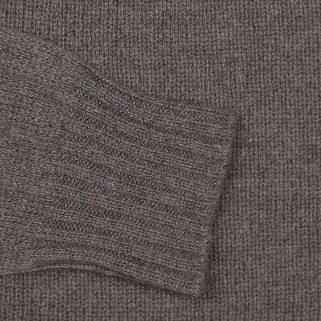 Brown Superfine Lambswool Crewneck Sweater