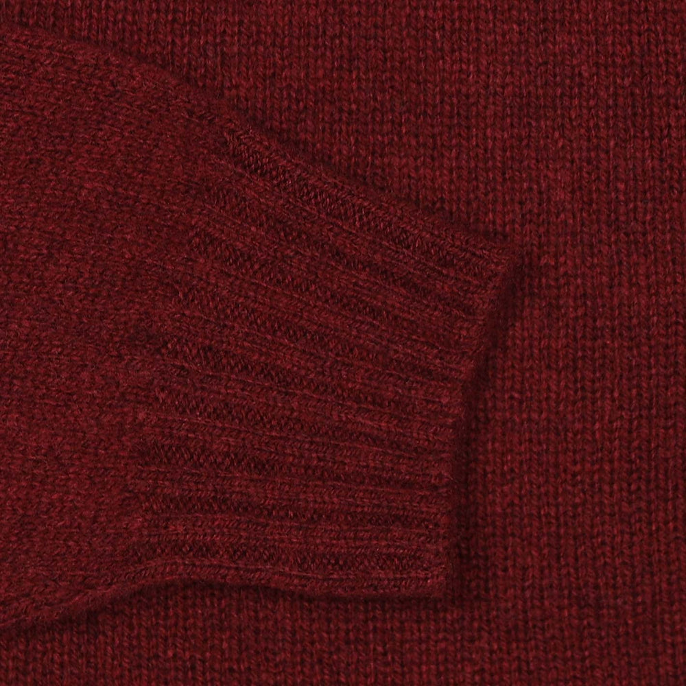 Burgundy Superfine Lambswool Roll Neck Sweater