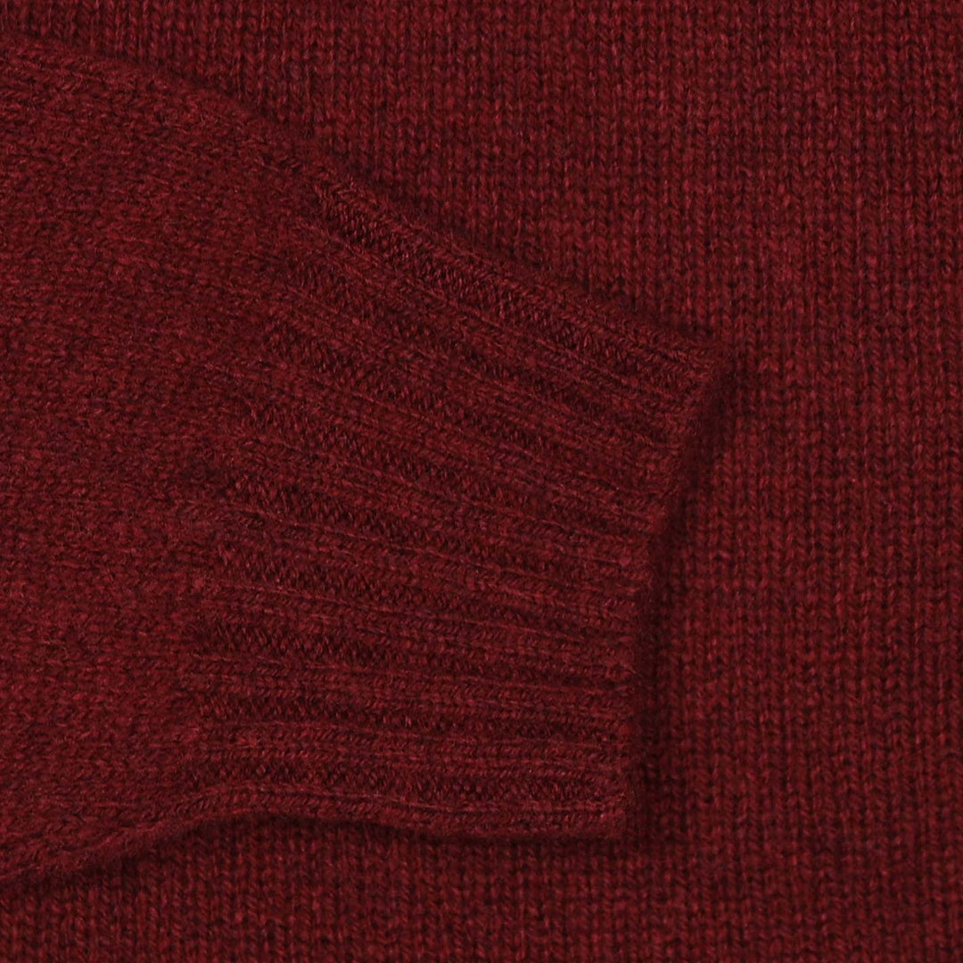 Burgundy Superfine Lambswool Roll Neck Sweater