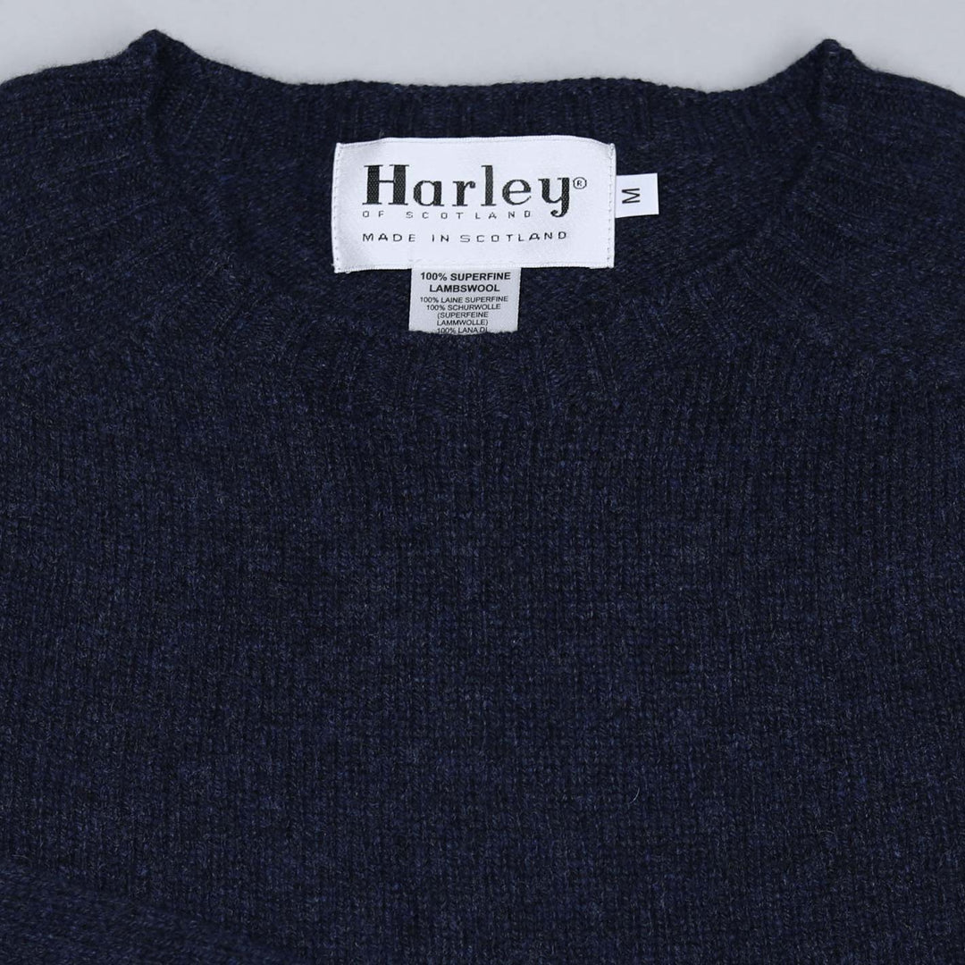 Navy Superfine Lambswool Crewneck Sweater