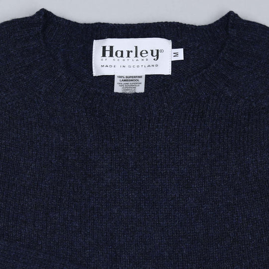 Navy Superfine Lambswool Crewneck Sweater