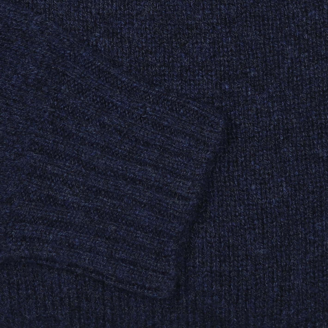 Navy Superfine Lambswool Crewneck Sweater