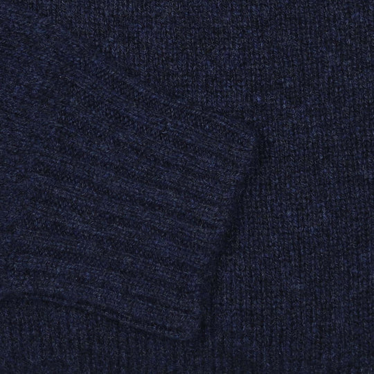 Navy Superfine Lambswool Crewneck Sweater