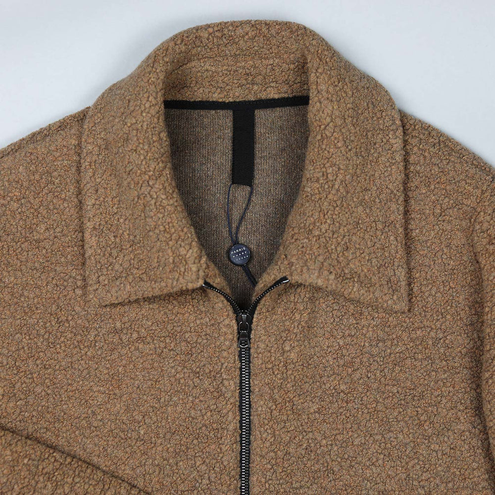 Light Brown Wool Bouclé Golf Jacket