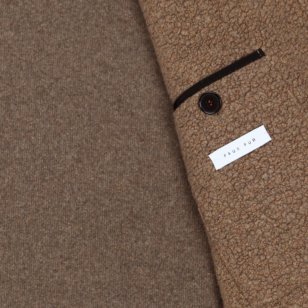 Light Brown Wool Bouclé Golf Jacket