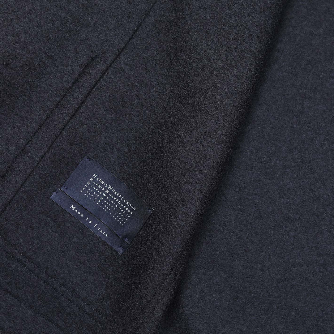 Navy Pressed Wool Utility Jacket