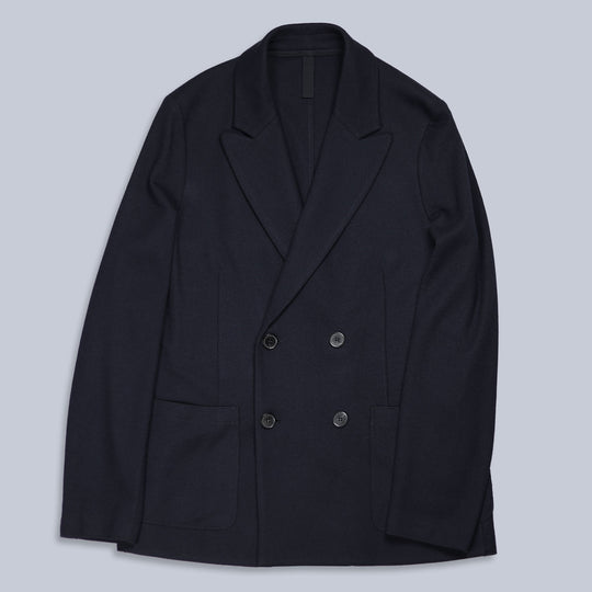 Navy Superfine Merino Double-Breasted Blazer