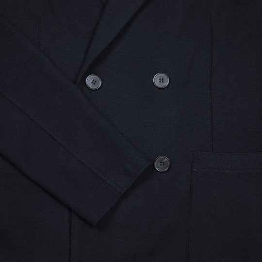 Navy Superfine Merino Double-Breasted Blazer