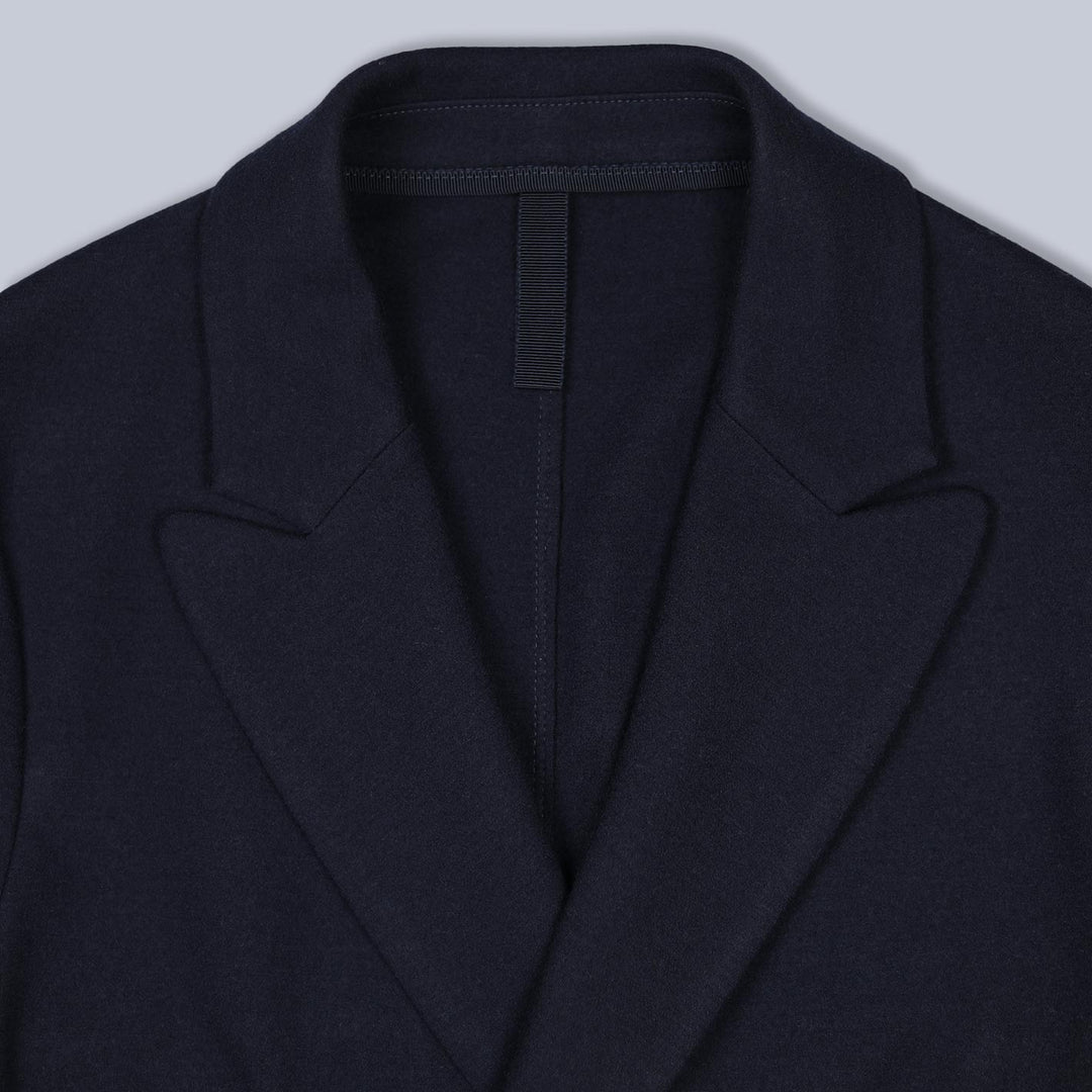 Navy Superfine Merino Double-Breasted Blazer