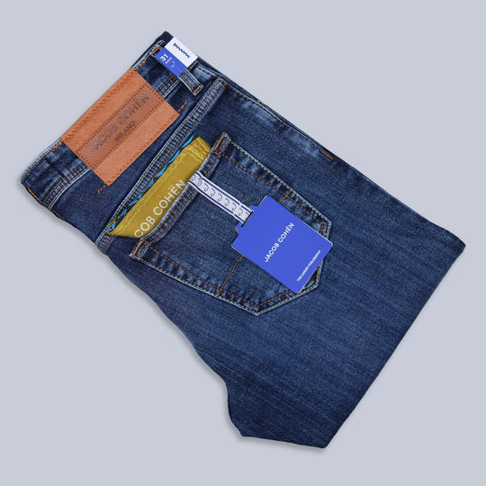 Blue Distressed Denim Slim Fit Trousers