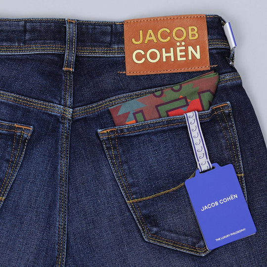 Dark Blue Denim Slim Fit Trousers
