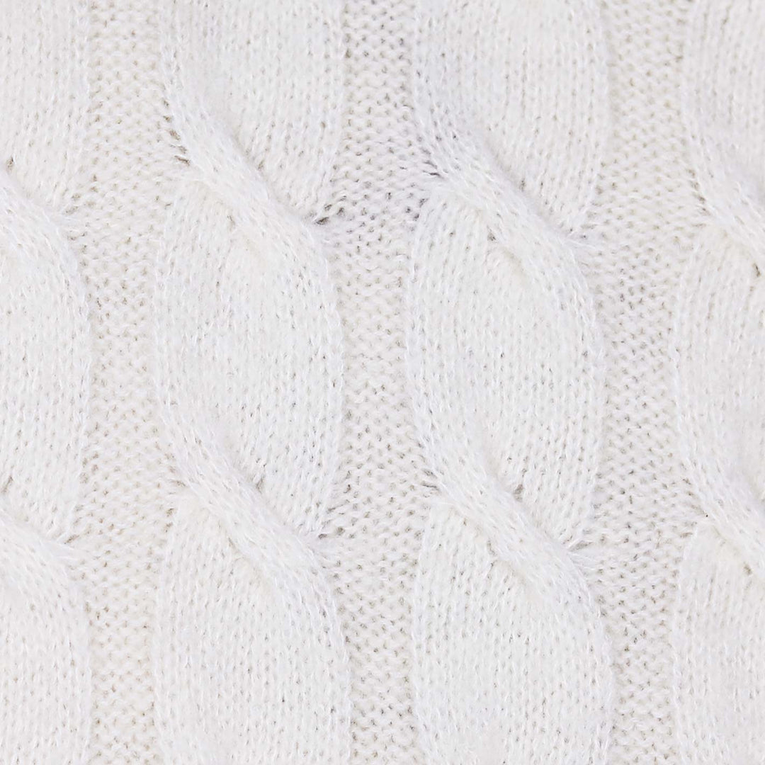 Oatmeal Wool Cable Knit Roll Neck Sweater