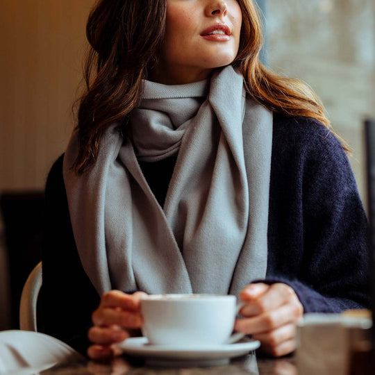 Dove Grey Cashmere Scarf