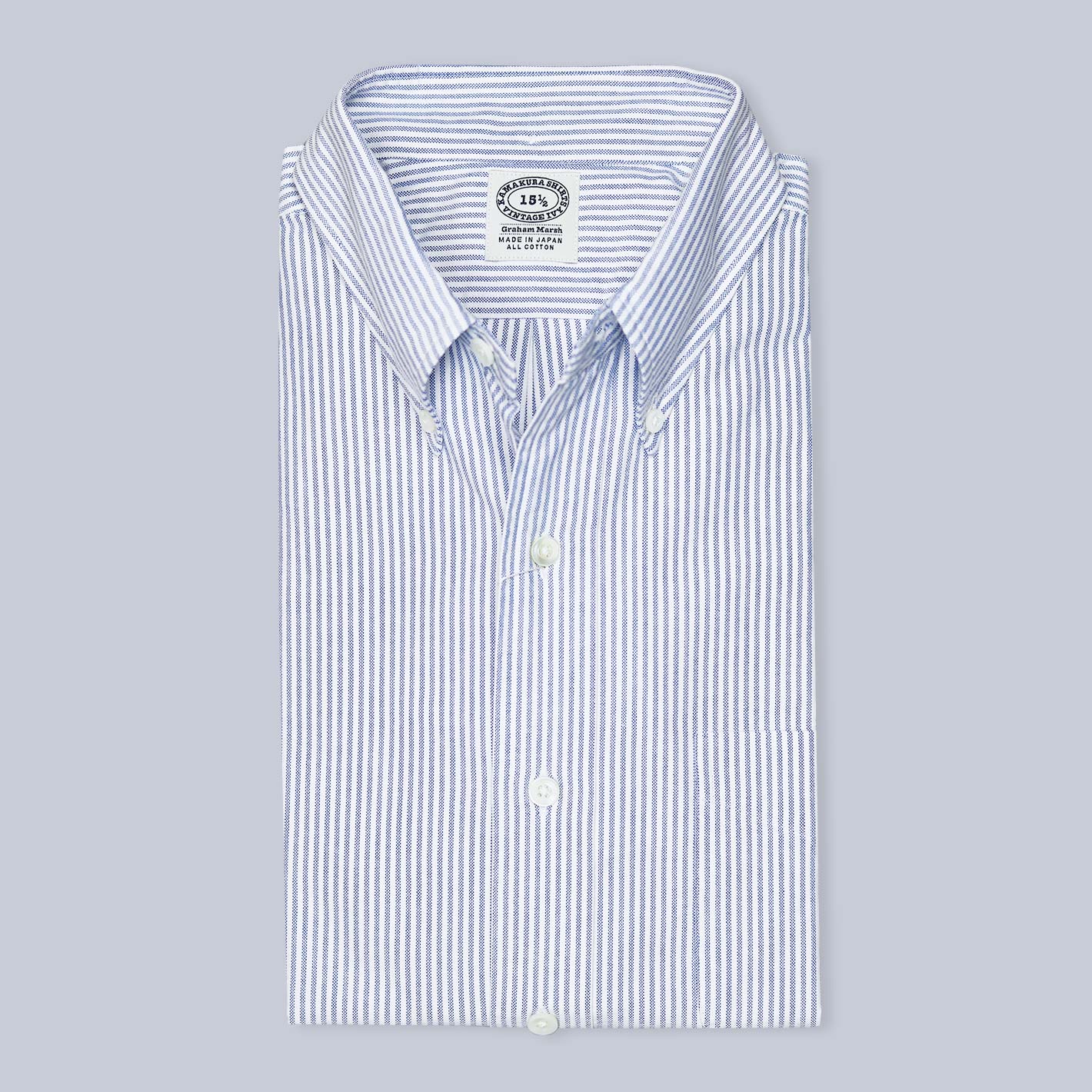 Blue Striped Washed Oxford Button Down Shirt – Lund & Lund