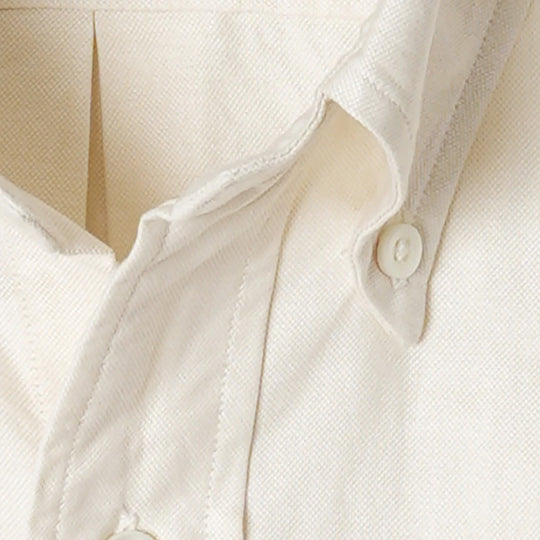 Ecru Washed Oxford Button Down Shirt