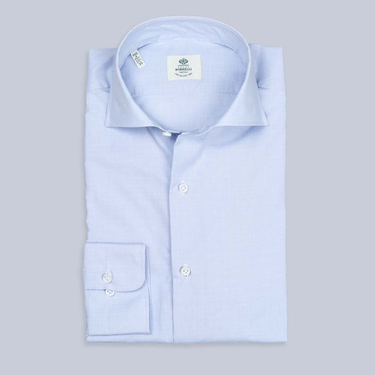 Blue Glen Check Poplin Cutaway Shirt