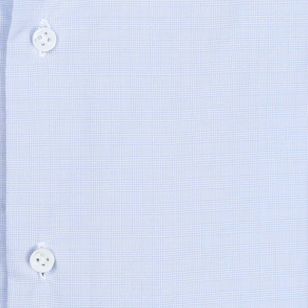 Blue Glen Check Poplin Cutaway Shirt