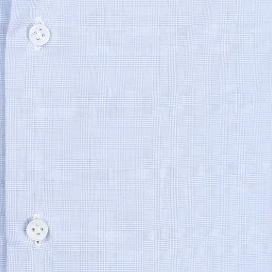 Blue Glen Check Poplin Cutaway Shirt