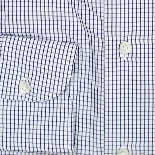 Blue White Checked Button Down Shirt