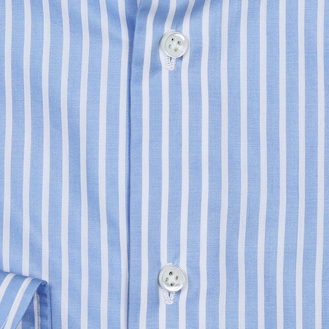 Blue White Striped Cutaway Shirt