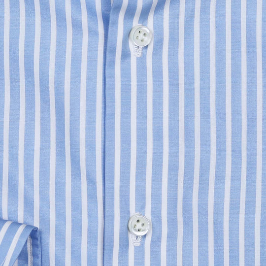 Blue White Striped Cutaway Shirt