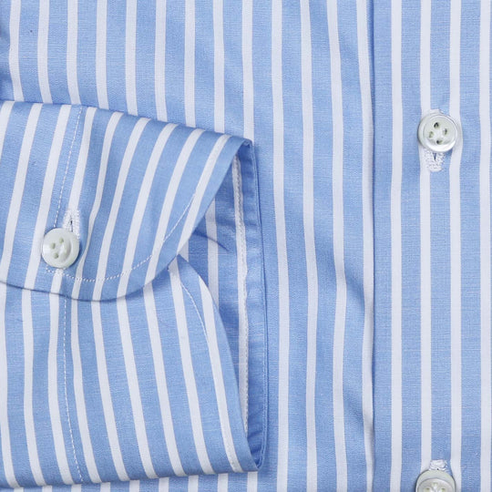 Blue White Striped Cutaway Shirt